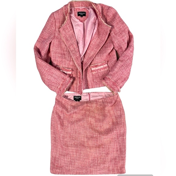 Serrani Italy Super Cute Pink Skirt Suit Set - Picture 1 of 8